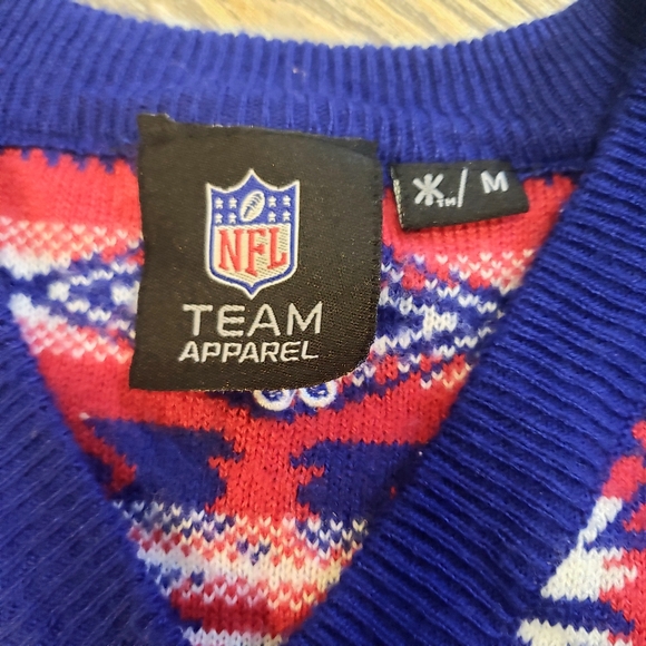 NFL Team Apparel NY Giants Mens M Sweater Vest Knit Blue Red White Football - Picture 5 of 7